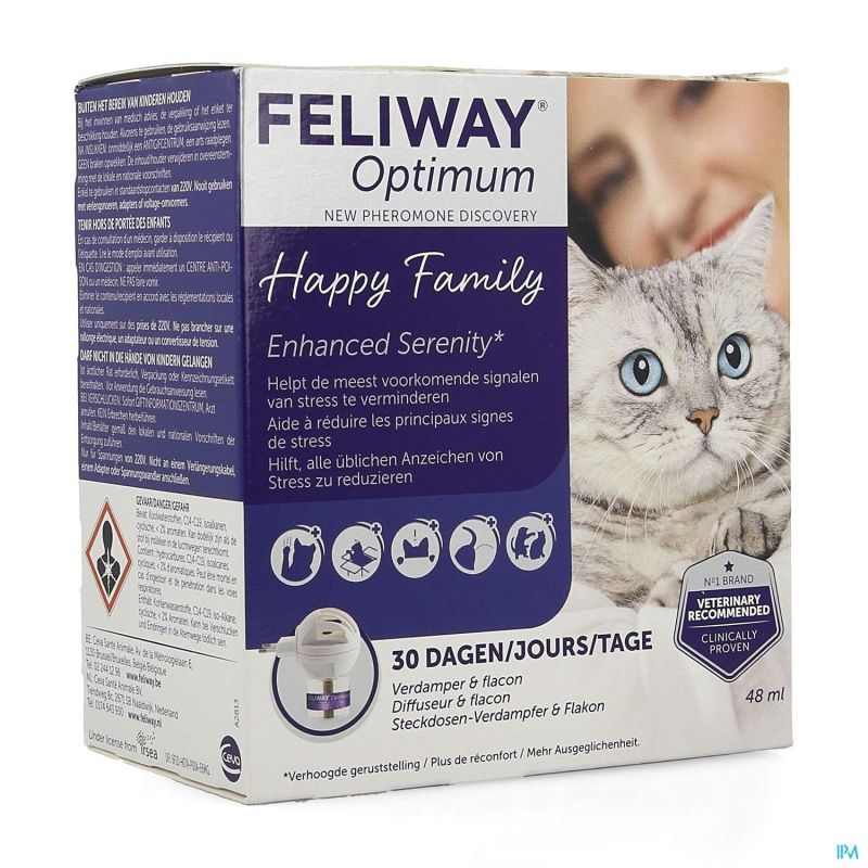 Feliway Optimum Happy Family Starter Kit Diffuseur Et Flacon 48ml
