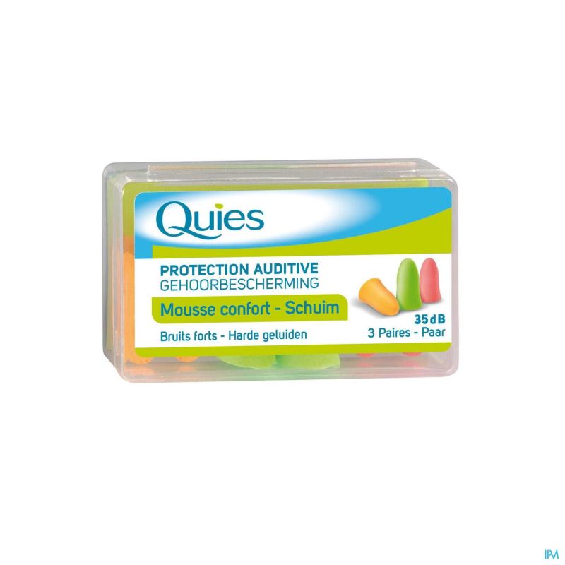 Quies Protection Auditive Mousse Confort Fluo 3 Paires