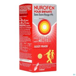 Nurofen enfant s/sucre 4% fraise susp buv    150ml