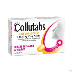 Collutabs Honey and Lemon Taste 2 mg - 0.6 mg - 1.2 mg lozenge 36