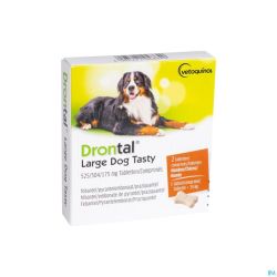 Drontal Large Dog Tasty 525/504/175mg Comp 1x2