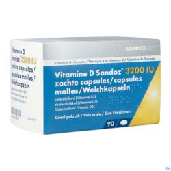 Vitamine D Sandoz 3 200 IU soft caps. 90