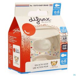 Difrax Sucette Natural 0- 6m Cliniclowns