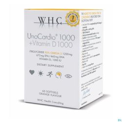 Unocardio 1000 + Vit D 1000 Softgels 60