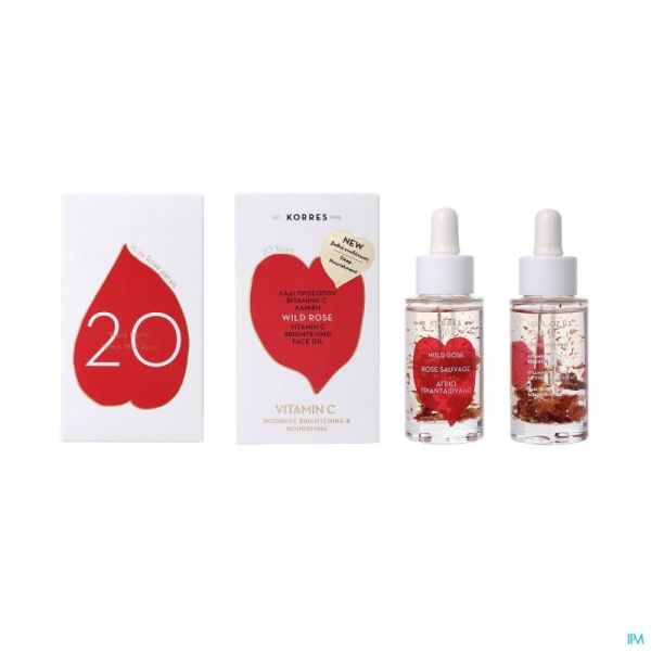 Korres kf rose sauv. huile visage eclat vit.c 30ml
