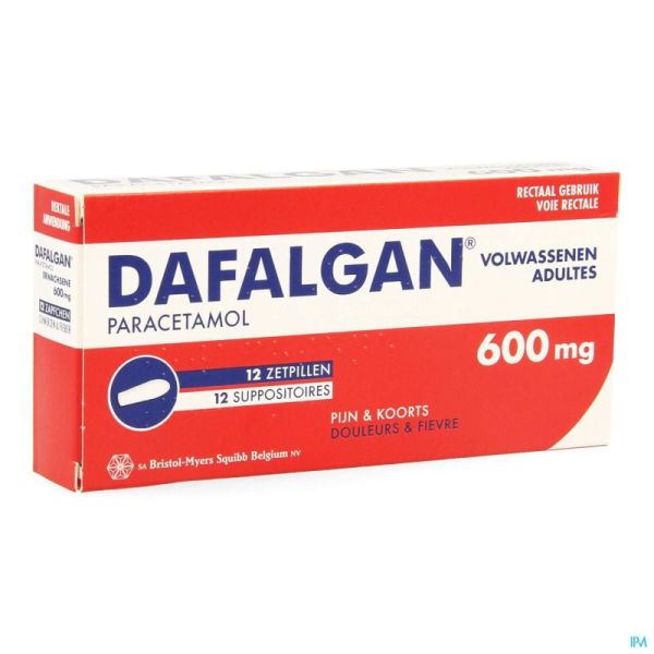 Dafalgan Supp 12 X 600 Mg