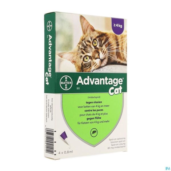 Advantage 80 Chats >4kg 4x0,8ml