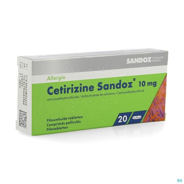 Cetirizine Cpr 20 X 10 Mg  Sa