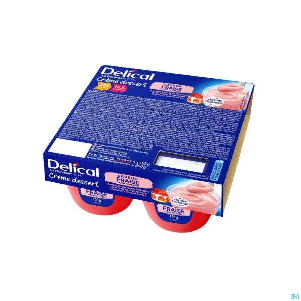 Delical Creme Dessert La Floridine Fraise 4x125g