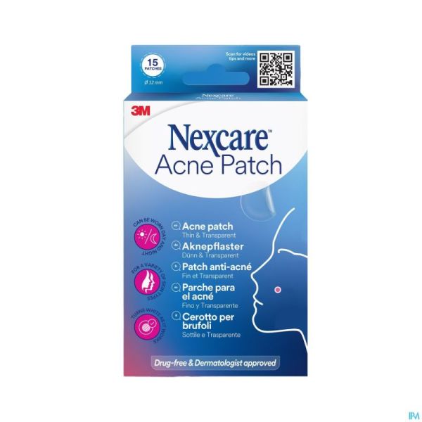 Nexcare 3m Patch A/acne Fin&transparent 15x12mm