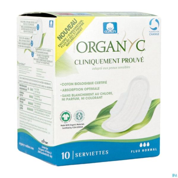 Organyc Serviettes Normal Coton Bio 10