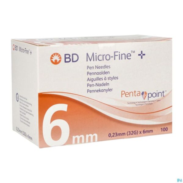 Bd Microfine+pentap. Aig.stylo 0,23mm 32gx6mm 100