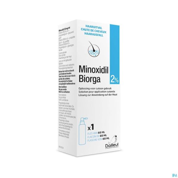 Minoxidil Biorga 2% Sol Cutanee Coffret Fl 1x60ml