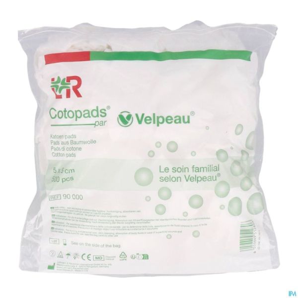 Cotopads Velpeau 5x5cm Sach 500 90000