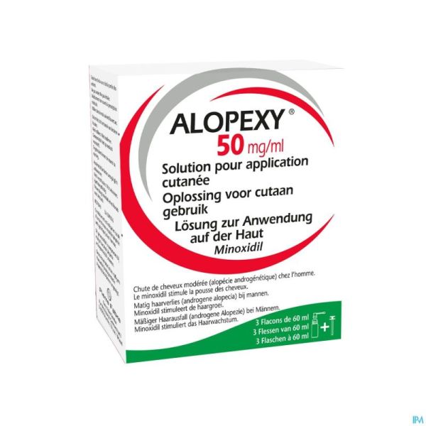 Alopexy 50 mg/ml cut. sol. 3 x 60 ml