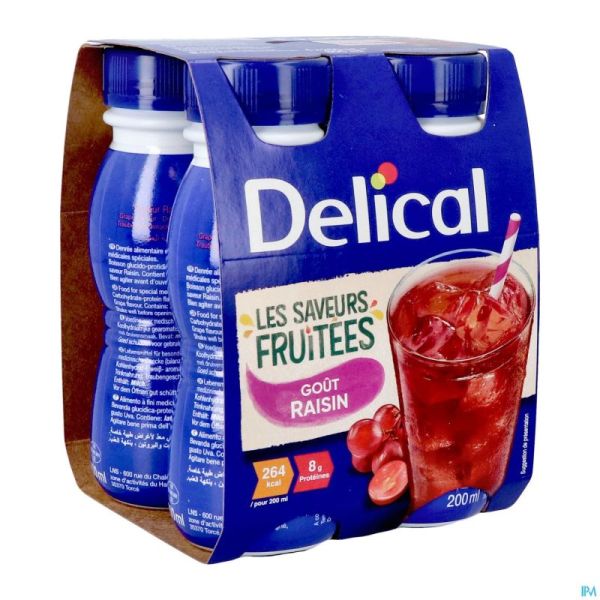 Delical Boisson Fruitee Raisins 4x200ml