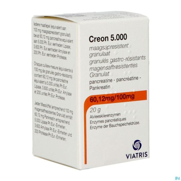 Creon 5000 Granules Gastroresist Fl 20g