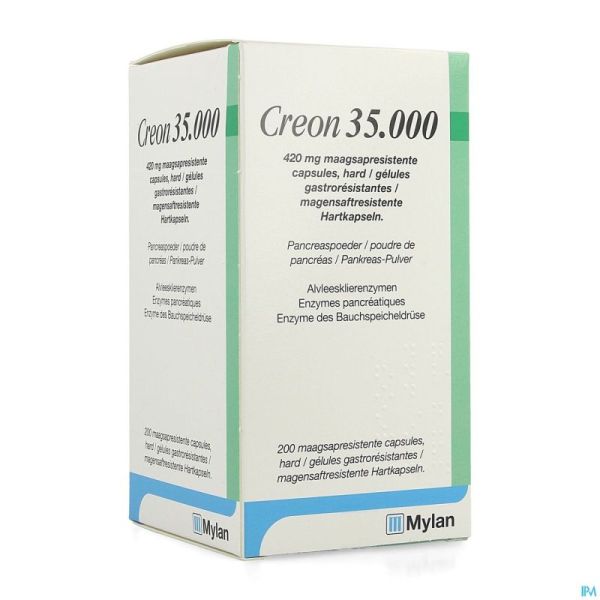 Creon 35000 420mg Gastroresist Caps Dur 200 Hdpe