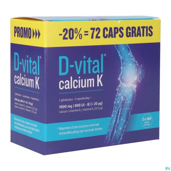 D-vital Calcium K Caps 2x180 Promo