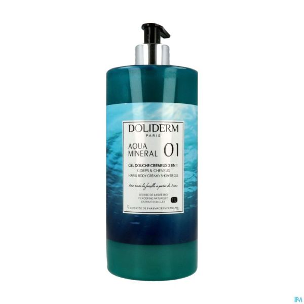 Doliderm Gel Douche 2en1 Aqua Mineral Fl Pompe 1l