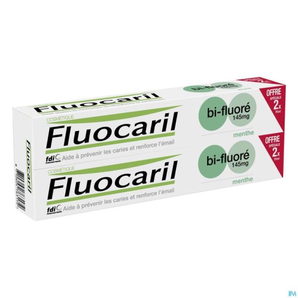 Fluocaril Dentifrice Bi-fluore 145 Menthe 2x75ml