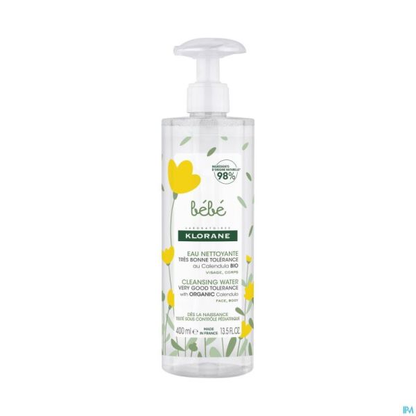 Klorane Bb Eau Nettoyante Calendula Bio 400ml Nf
