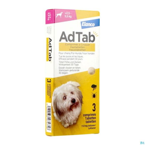 Adtab 112mg Chien >2,5kg-5,5kg Comp A Croquer 3